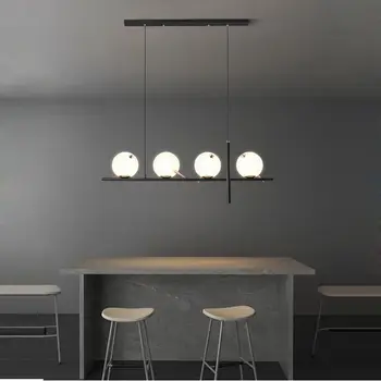 LED Postmoderna de Hierro de Vidrio, Negro, Blanco LED Lámpara de Luz LED.Luces Colgantes.La Lámpara Colgante.Lámpara colgante De Comedor