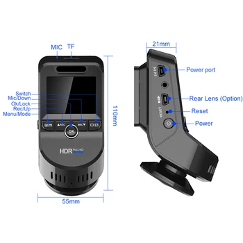 Lente Dual de WiFi del Coche DVR Grabador de Dash Cam T691C Trasera del Vehículo de la Cámara Construido en el GPS Videocámara 4K 2160P Visión Nocturna Dashcam