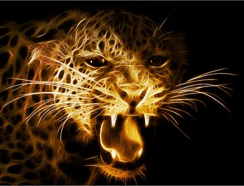 Leopardo 5D BRICOLAJE Diamante de Lleno a la Pintura de la Ronda de Perforación AB Resina Bordados de Animales Mosaico de Arte de diamantes de Imitación de Pegatinas Decoración casera de la Pared