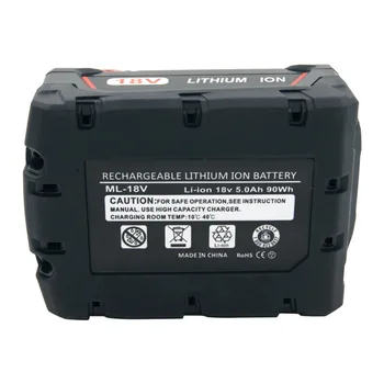 LERRONX 2PCS 18V 5.0 Ah Li-ion de Perforación de reemplazo recargable de la batería para Milwaukee M18 Herramientas eléctricas 48-11-1840 48-11-4850 Li18