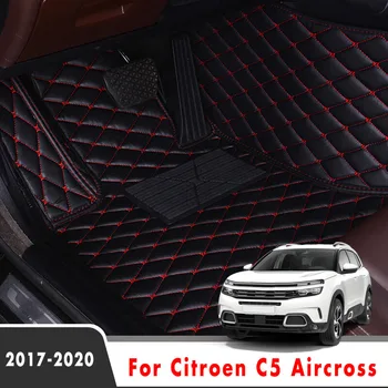 LHD Para Citroen C5 Aircross 2020 2019 2018 2017 Coche Esteras, Alfombras de Cuero de Estilo Partes Interior Impermeable Cubre Alfombras