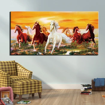 Lienzo de Pintura de la Pared de Arte Cartel de la Decoración del Hogar Carteles Y Grabados de Animales caballo de Fotos para la Sala de estar