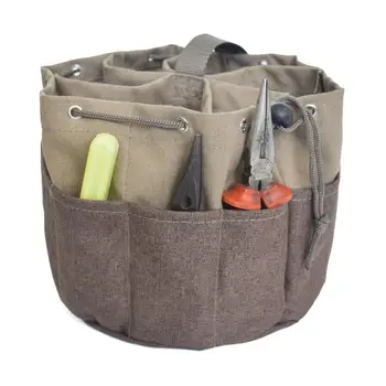 Lienzo herramienta de jardín organizador de bolsa con 10 bolsillos de la bolsa de piezas pequeñas durable de la bolsa de trabajo pesado herramienta de trabajo, bolsas de