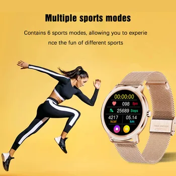 LIGE elegante de las Señoras del Reloj de las Mujeres de la Actividad de Fitness Tracker Smartwatch Impermeable Reloj de los Deportes de la Frecuencia Cardíaca Podómetro Sueño Monitor