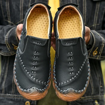 Ligustel Hombres Casual Zapatos de Lujo de la Marca 2020 Mocasines para Hombre Transpirable Antideslizante en Negro Zapatos de Conducción de Más el Tamaño de 38-46 Envío Gratis