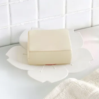 Linda Flor de Jabón en Forma de Plato de Plástico de Drenaje soporte de Almacenamiento en Rack Caja de Recipiente para el Baño, utensilios de Cocina