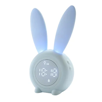 Lindo Conejito de Oído Digital LED Reloj de Alarma Electrónicos de Sonido USB de Control de Conejo de Noche, Lámpara, Reloj de Escritorio de la Decoración del Hogar