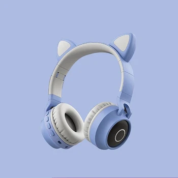 Lindo Gato Oído De Los Niños Inalámbrica Bluetooth 5.0 Auriculares Estéreo Plegable Ruido El Sonido De Los Auriculares Niños De Auriculares Para El Muchacho Niñas Con Micrófono