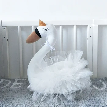 Lindo Gooses Pato de Peluche Muñeca Suave Animal Ballet de Cisne con la Corona de los Niños de Juguete de Regalo Sofá/ Cama Decoración