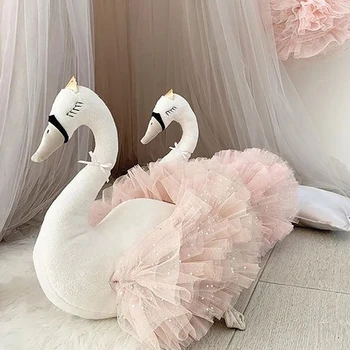 Lindo Gooses Pato de Peluche Muñeca Suave Animal Ballet de Cisne con la Corona de los Niños de Juguete de Regalo Sofá/ Cama Decoración