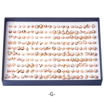Lindos Aretes para Mujer 100 Pares de Caja Stud Pendientes Suaves Cerámica Gotas de Audiencias con Cristal Pendientes de Navidad Aretes Conjunto