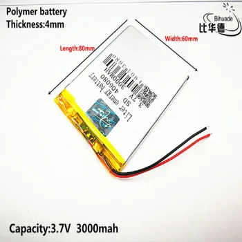 Litro de energía de la batería de Buen Qulity 3.7 V,3000mAH 406080 de Polímero de litio ion / Li-ion batería para tablet pc de BANCO,GPS,mp3,mp4 4684