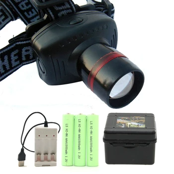 Litwod de Zoom de la lente de la AAA de la Batería de la Lámpara de Cabeza Mini proyector de LED de 3 modos de Ahorro de Energía al aire libre de la luz de Cabeza de Camping Faro