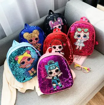 LOL muñecas mochila bolsa de la Escuela de los Niños Lindos de la Bolsa de Brillo de la Bolsa de Impresión de dibujos animados de Anime Lindo Mochila de los niños Kindergarte