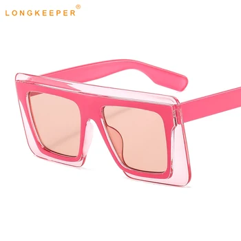 LongKeeper de gran tamaño Gafas de sol de Mujer 2020 Vintage Plaza de Gafas de Sol de Mujer de Lujo de la Marca de Gafas de Tonos lunette de soleil femme
