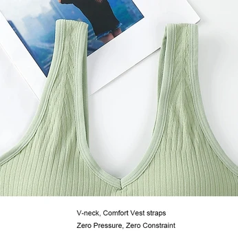 LONKKO sin Mangas Camisolas de las Mujeres Collar de Corpiño de Color Sólido Crop Tops de Moda Activo Femenino Superior de Lencería de las Niñas de las Tapas del Tanque de 2020