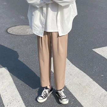 Los hombres de los Corredores de las Polainas de los Pantalones de Hombre Negro Cómodo Pantalón de Verano Casual de Streetwear Flojos de Pantalón Japonés de Moda de pantalones de Chándal