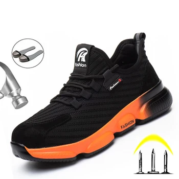 Los hombres de Trabajo Calzado de Seguridad 2020 de la Moda al aire libre de Acero Puntera de las Botas de Seguridad Anti-aplastamiento Zapatos de Trabajo Trabajo de Construcción de las Zapatillas de deporte Masculino