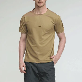 Los Hombres Táctica Transpirable Camiseta Militar De Poliéster De Secado Rápido T-Shirts Ejército De Manga Corta Y Resistente Al Desgaste Tee Soldado Transpirable