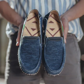 Los Hombres Zapatos De Lona Transpirable Casual Zapatos De Conducción De Deslizamiento Fácil De Usar Alpargatas Hombres Plano De Los Zapatos De Los Hombres De La Moda De 2019 Para Los Hombres Mocasines