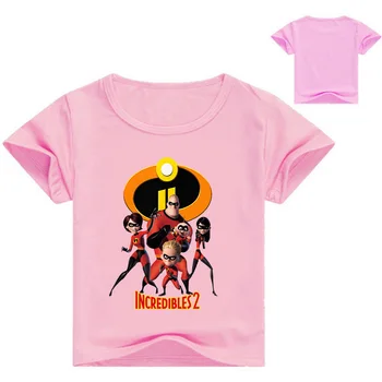 Los Increíbles 2 puro algodón t camisa para los niños de las niñas de bebé de dibujos animados camisetas de 2018 verano ropa de niños de 4 6 7 8 9 10 11 12 años