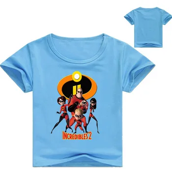 Los Increíbles 2 puro algodón t camisa para los niños de las niñas de bebé de dibujos animados camisetas de 2018 verano ropa de niños de 4 6 7 8 9 10 11 12 años