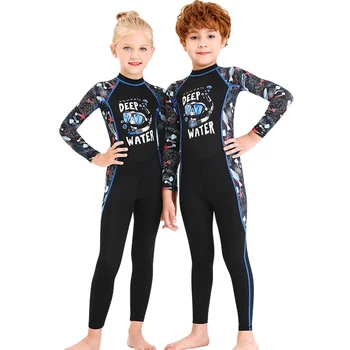 Los niños de Una sola pieza de los Niños Traje de Buceo Traje de Surf para chicos chicas Mantener Caliente de manga Larga protección UV trajes de baño Nuevo 2020
