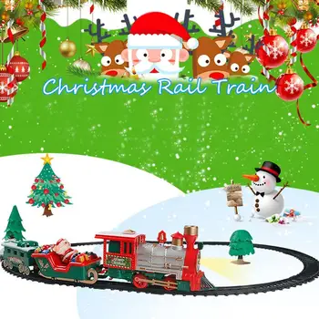 Los niños Pequeños Pista de Tren de Juguete de la Luz Eléctrica de Música de Navidad de Tren de Bebé, Juguetes de Navidad, Decoraciones Para el Hogar navidad 2019