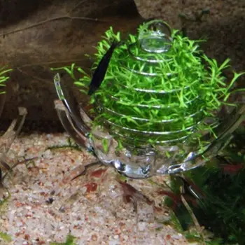 Los peces de Cristal Camarones Ocultar Casa de Acuario Multi-función de Espinaca de la Jaula de la Bola de Musgo Seco Spinachl de Alimentación Alimentador de plato de Comida