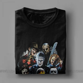 Los personajes de T-Shirts para Hombres de Halloween de Miedo el viernes 13 Jason Voorhees FreddyCotton Camiseta de Manga Corta de la Camiseta de Adulto