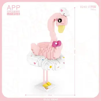 LOZ Bloques de dibujos animados Animales Flamingo de Aves Ladrillos León Oso Modelo para las Niñas Regalos de la Muñeca de los Niños los Juguetes de los Niños regalo de Navidad 9250