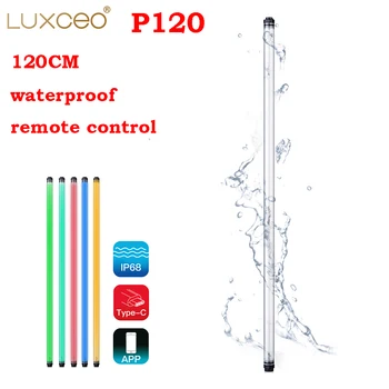 LUXCEO P120 RGB LED Luz de Vídeo Impermeable Varita 120cm de Control Remoto IP68 CRI 95+ con Batería Integrada para la fotografía de Vídeo