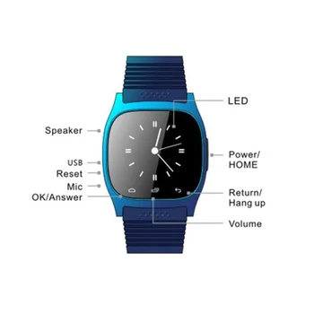 M26 impermeable Smartwatch Bluetooth M26 Reloj Inteligente Diario impermeable de la Pantalla LED Para el Teléfono Android Sync Podómetro Reloj Inteligente