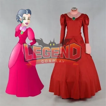 Madrastra cosplay Vestido rojo Adulto Lady Tremaine vestido de la malvada madrastra de cosplay traje hecho a medida
