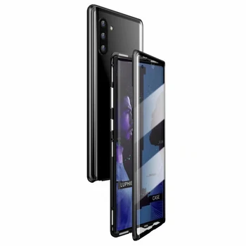 Magnético de Doble Vidrio Templado Caso para Samsung Galaxy S8 S9 S10 S20 Ultra Plus A50 A70 Coque Anti-peeping la Plena Protección de la Funda
