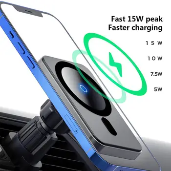 Magnético de teléfono para coche titular de 15w qi cargador inalámbrico para el iPhone X Samsung S10 S9 S8 teléfono titular de Carga Rápida