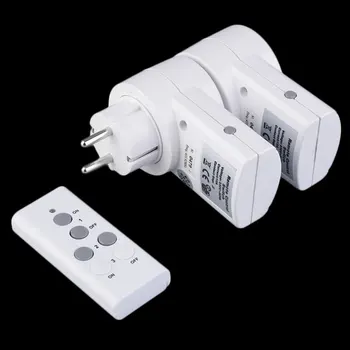 MAIF Nuevo Enchufe de la UE 2pcs/Socket Pack 230v-50Hz 10A Control Remoto Inalámbrico Tomas de corriente Interruptor de la Luz Enchufe de CC de 12V 23A