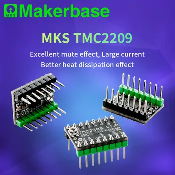 Makerbase MKS TMC2209 2209 Controlador de Motor paso a Paso StepStick impresora 3d de piezas de 2,5 UART ultra silencioso Para SGen_L Gen_L Robin Nano