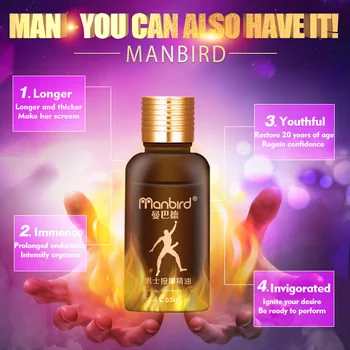 Manbird 3Pcs Lubricante Aceite de Agrandamiento del Pene Aumentar el Crecimiento de Hombre de Gran Polla de Aceite Líquido Polla Erecta Mejorar el Cuidado de la Salud el Aceite de Masaje