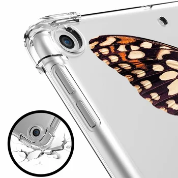 Mariposa Caso de iPad para el iPad de Aire 1 2 Funda Transparente de Silicona Reforzado las Esquinas de la Cubierta Suave de iPad 7ª generación Pro de 12,9 2020
