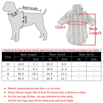 Mascota Perro Gato de Cuello alto Suéter de Invierno Cálido Punto de Perros Ropa para Perros Pequeños Chihuahua Ropa Cachorro de la Capa de la Chaqueta de Mascotas Productos 100824