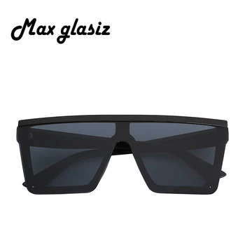 Max Glasiz Plaza de Gafas de sol de las Mujeres y la Gran Plaza de Gafas de sol de los Hombres de Marco Negro de la Vendimia Retro Gafas de Sol Mujer hombre UV400