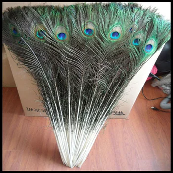 Mayorista 10pcs/lote 40-45cm / 16-18 pulgadas naturales hermosas plumas de pavo real ojos para DIY ropa de decoración 137108