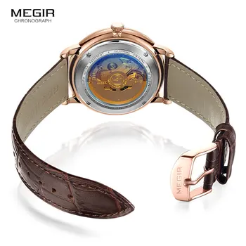 MEGIR Original Correa de Reloj de Silicona de Cuero de Acero Inoxidable de Lona de Banda de la Pulsera de los Accesorios