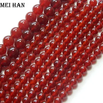 Meihan envío Gratis 6mm & 8mm y 12mm naturales ágata roja teñido ronda suelta perlas para la joyería collar de decisiones diseño de BRICOLAJE