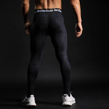 Mens Compresión Medias de las Polainas de Jogging, Running Deporte Gimnasio Fitness Pantalones de secado Rápido Pantalones de Entrenamiento de Yoga del Entrenamiento de MMA Deportivos