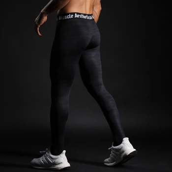 Mens Compresión Medias de las Polainas de Jogging, Running Deporte Gimnasio Fitness Pantalones de secado Rápido Pantalones de Entrenamiento de Yoga del Entrenamiento de MMA Deportivos