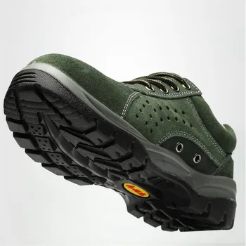 Mens de Trabajo de Verano Zapatos de los Zapatos de Seguridad punta de Acero Transpirable de Cuero Genuino Zapatos para Hombres Casual Botas de Trabajo Calzado de Protección 36646