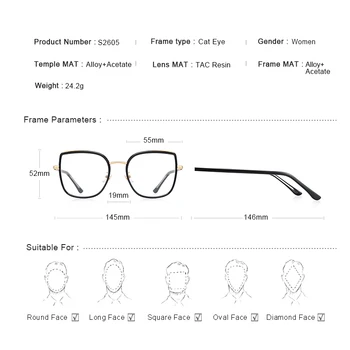 MERRYS de DISEÑO de las Mujeres Retro Gafas Ojo de Gato Marco de las Damas de la Moda de Gafas de Miopía Prescripción Óptica Gafas S2605