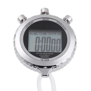 Metal Digital Cronómetro Temporizador de Deportes Contador Impermeable Portátil LCD Antimagnético Cronógrafo cronómetro Con Cadena